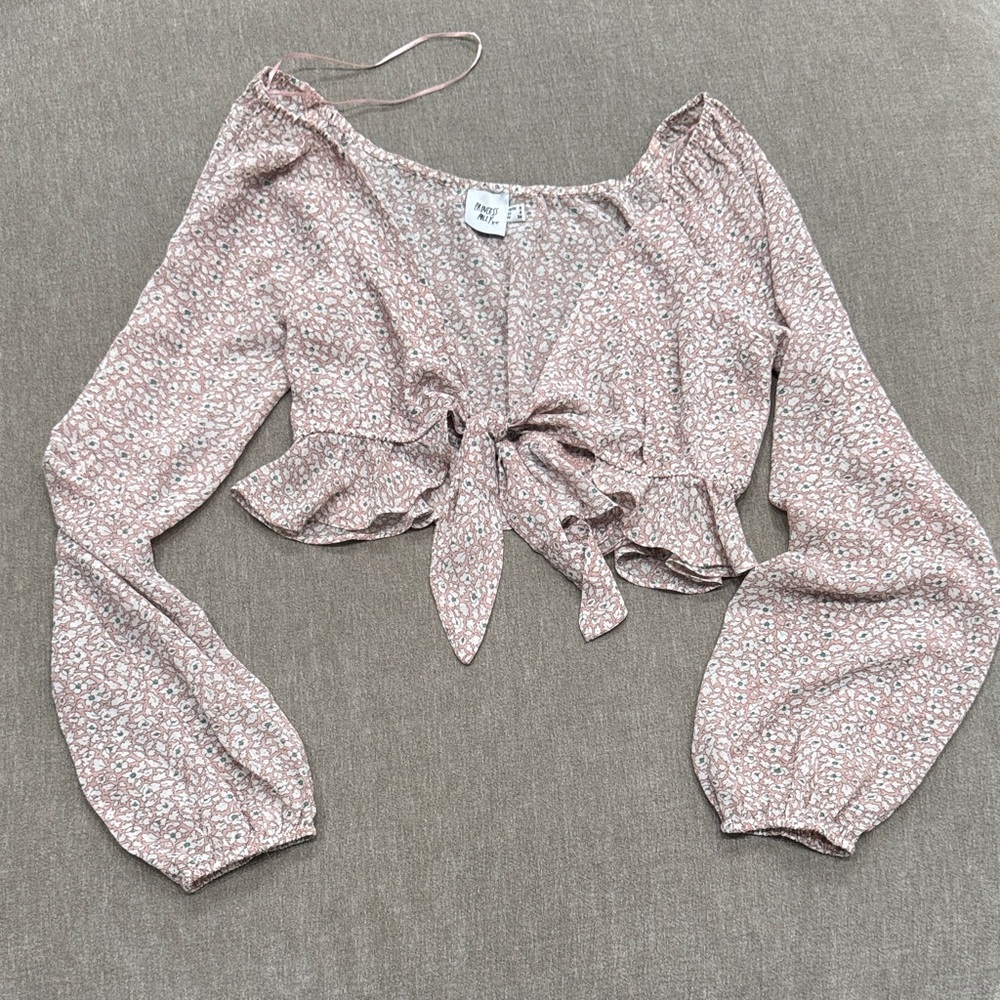 Princess Polly Pink Tie-Front Blouse